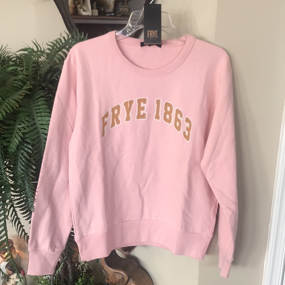 Brand New Frye Pink Logo Screen-Printed Sweatshirt